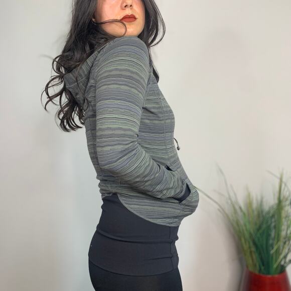 Lululemon Daily Practice Jacket Space Dye Twist Dark Slate Fatigue Green Black - Picture 5 of 8